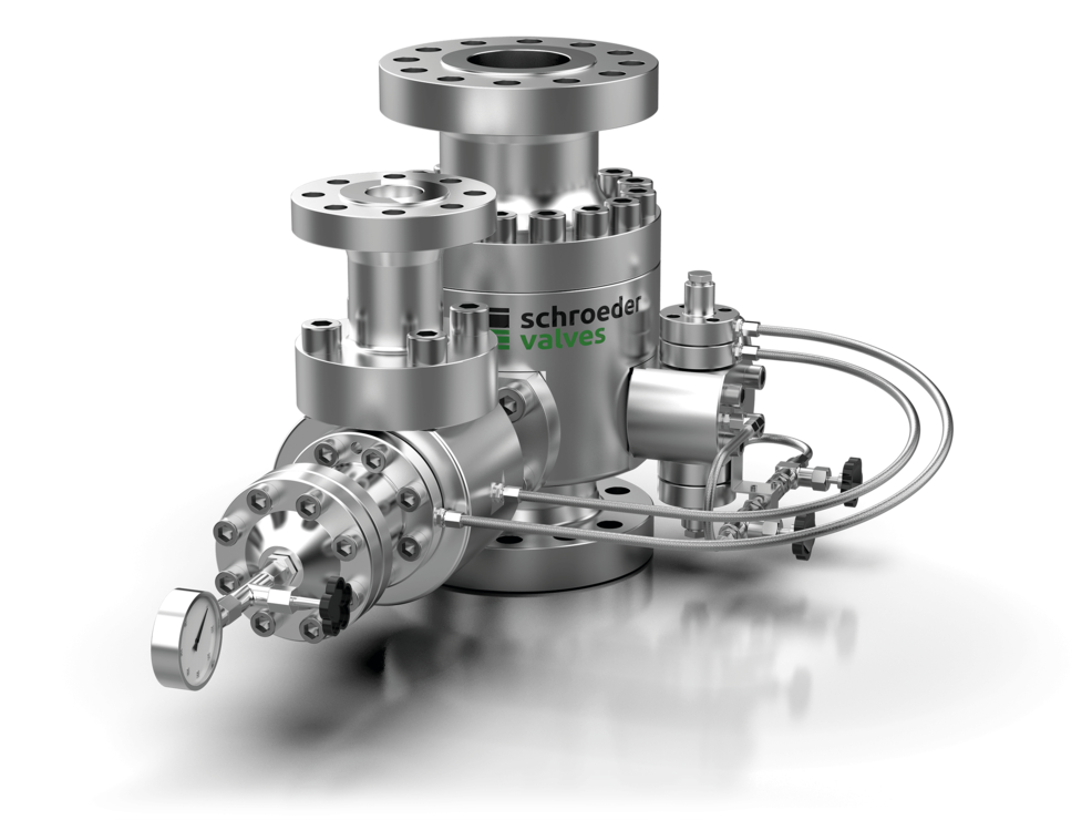 3D rendering of the Schroeder Valves SMA-series valves