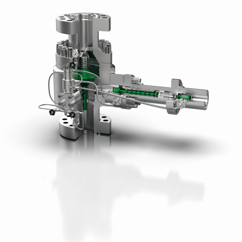 Technical 3D illustrations of the Schroeder Valves SHP-series valves