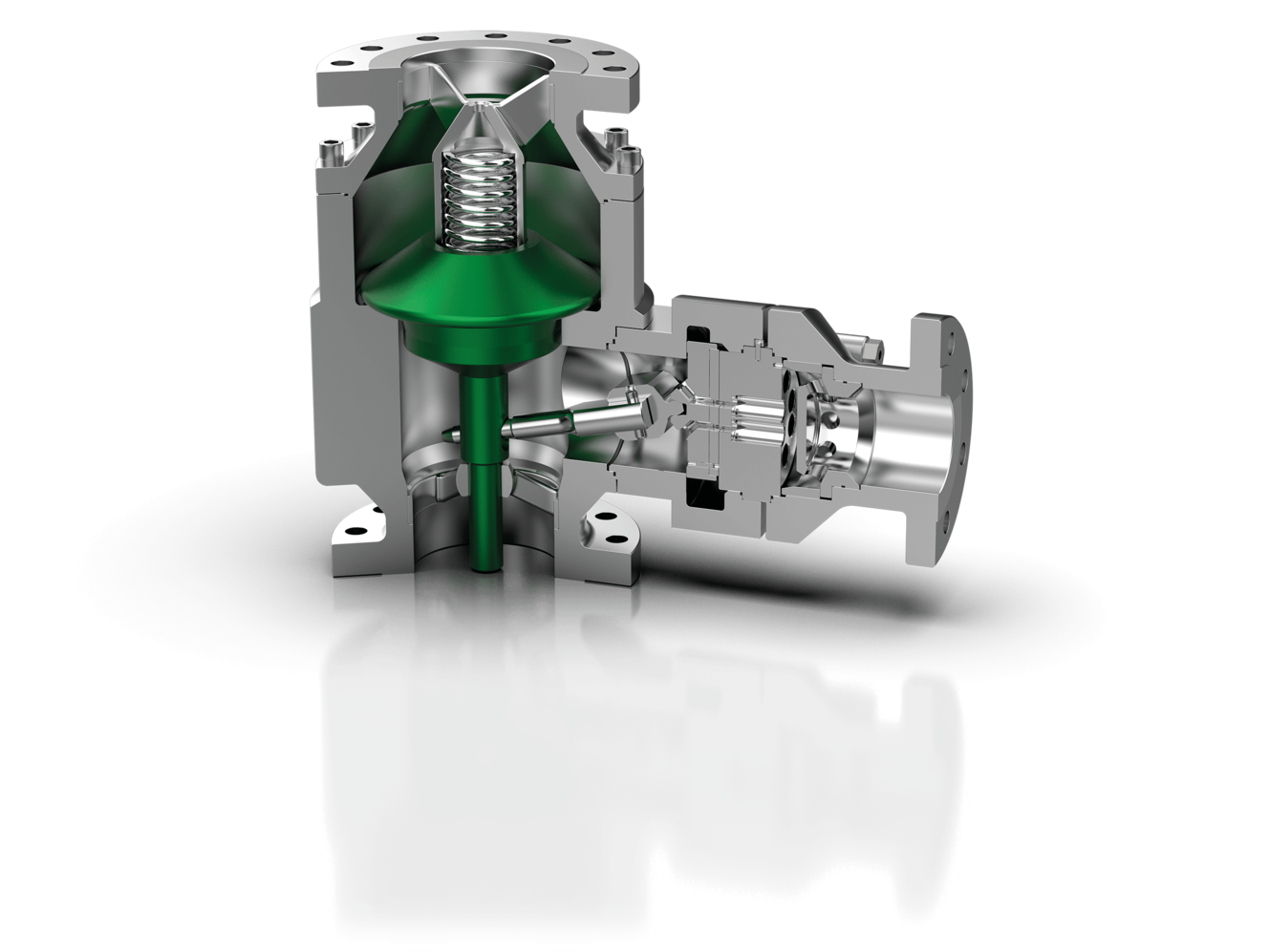 3D rendering of Schroeder Valves SSV 40–50 with throttle in the bypass